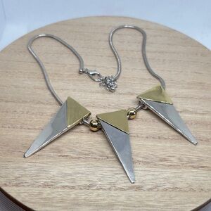 Charter Club Two-Tone Triangle Pendant Necklace in Gold and Silver